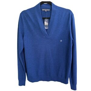 NWT Brook Brothers Merino Wool Sweater Mens XL Blue Preppy Grandpa Ivy‎ League